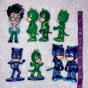 Pj mask figures gecko, cat boy and Romeo